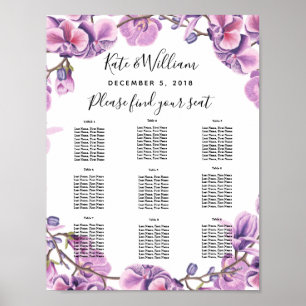 lila Hochzeit Blumenplan Party/Hochzeit Poster