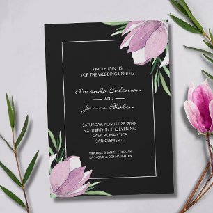 Lila Hochzeit der Magnolias Einladung