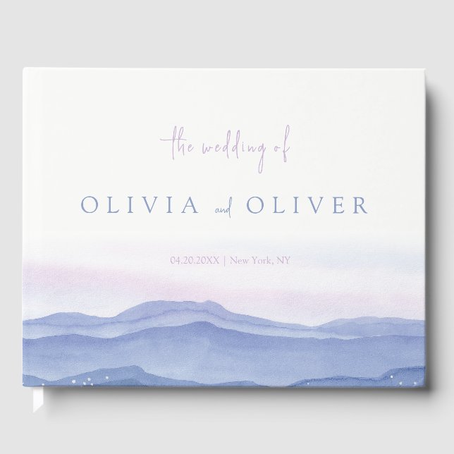 Lila Hochzeit Gästebuch (Vorderseite)