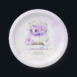 Lila Hochzeit im Herbst Pappteller<br><div class="desc">Lila Kürbisfall Baby Dusche Papier Teller</div>