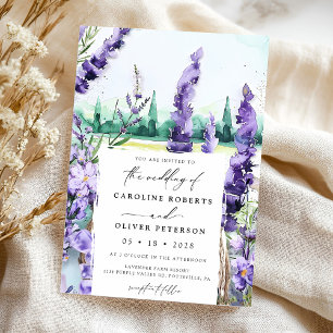 Lila Hochzeit im Lavenderfeld Einladung