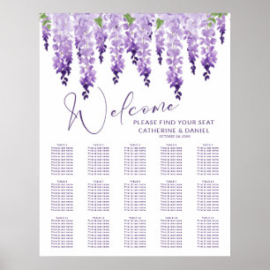 Lila Hochzeit in Watercolor Wisteria Lilac Poster