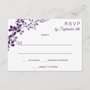 Lila Hochzeit Kleine RSVP / Antwort Postkarte   Ra