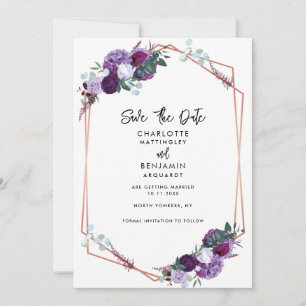 Lila Hochzeit mit Elegant Save The Date