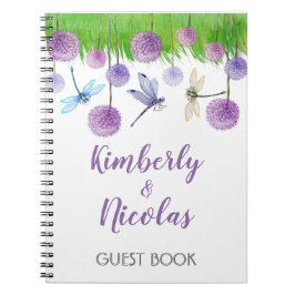 Lila Hochzeit Personalisiertes Gästebuch Notizblock