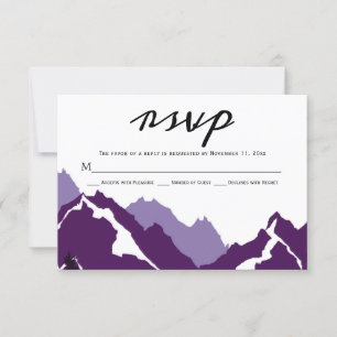 Lila Hochzeit RSVP Antwortkarte Karte