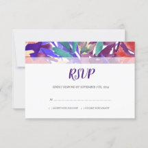 Lila Hochzeit von Aquarellblättern