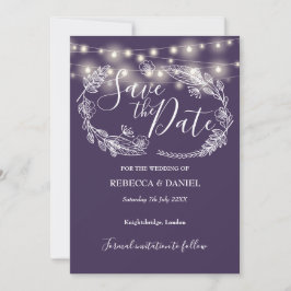 Lila Hochzeit von String Lights Save The Date