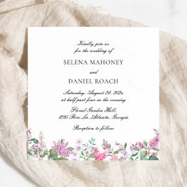 Lila Hochzeit von Wasserfarben Einladung