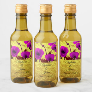 Lila Hochzeitsblumen Aquarellblume 2020 Weinetikett