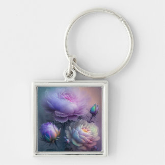 Lila Hochzeitsblumen in leuchtenden Weiden Schlüsselanhänger