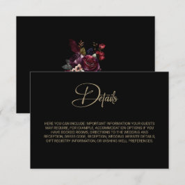 Lila Hochzeitsdetails aus Burgund Begleitkarte