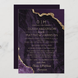 Lila Hochzeitsempfehlung Einladung