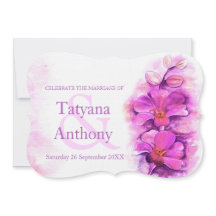 Lila Hochzeitsfeier mit Orchideen