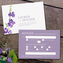 Lila Hochzeitsfeiern im Wasser RSVP Karte