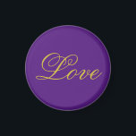 Lila Hochzeitskalligrafie mit Gold Color Script-Li Magnet<br><div class="desc">Sie können die Schriftart und Farben leicht ändern. Sie können auch Ihr Logo und das Hintergrundbild hinzufügen,  wie Sie möchten.</div>