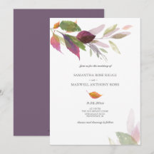 Lila Hochzeitskarten für den Herbst