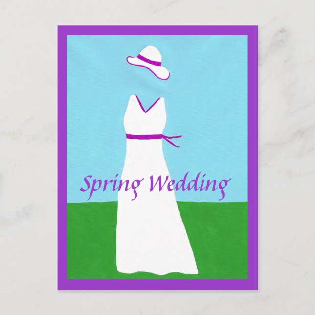 Lila Hochzeitskleidung - Einladung Postkarten (Vorderseite)