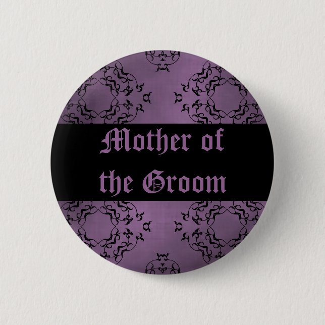 Lila Hochzeitsmutter Button (Vorderseite)