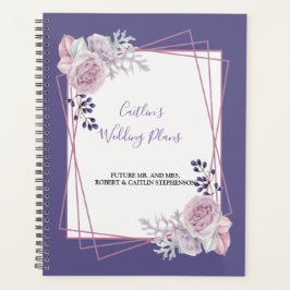 Lila Hochzeitsplaner für moderne geometrische Rahm Planer