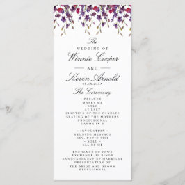 Lila Hochzeitsprogramm für Flora Programm