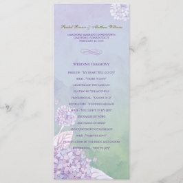 Lila Hochzeitsprogramm für Hydrangeas Programm