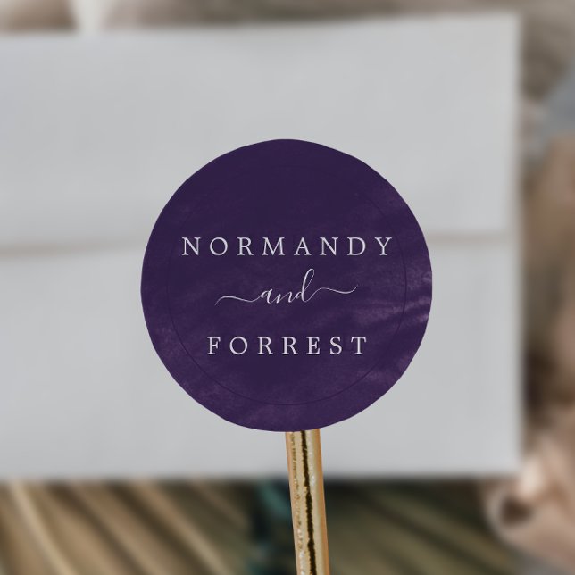 Lila HochzeitsslittingUmschlag Aufkleber (Von Creator hochgeladen)