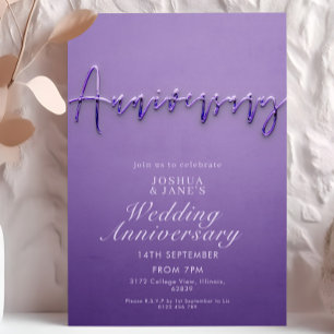 Lila Hochzeitstag Einladung