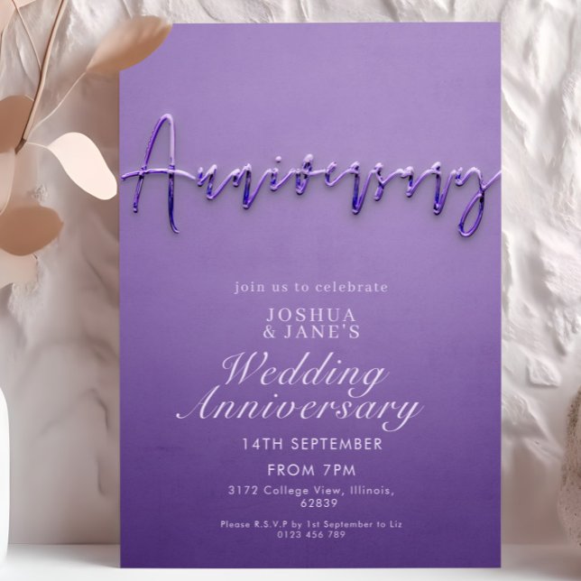 Lila Hochzeitstag Einladung (Von Creator hochgeladen)