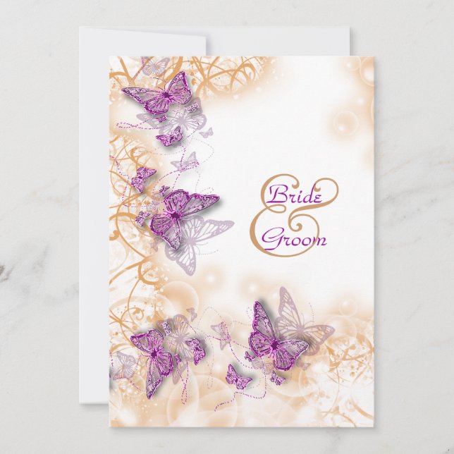 Lila Hochzeitstag Verlobung Einladung (Vorderseite)