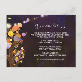 Lila Hochzeitsunterkunft Postkarte