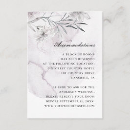 Lila Hochzeitsunterkünfte in Aquarell Begleitkarte