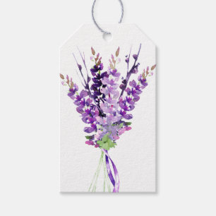 Lila Hochzeitswatercolor-Lavendel Geschenkanhänger