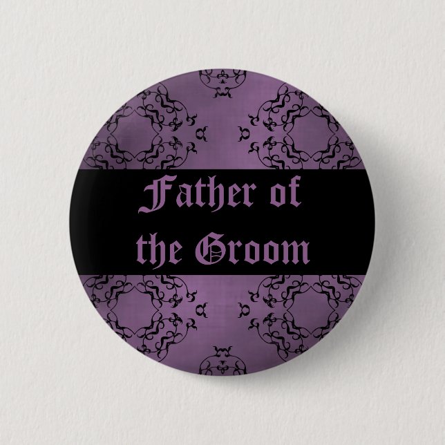 Lila Hochzeitvater Button (Vorderseite)