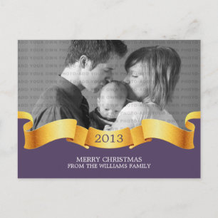 Lila Holiday Banner Foto Postkarte