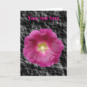 Lila Hollyhock-Blume - benutzerdefinierbare Grußka Karte