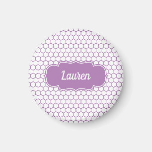 Lila Honeycomb-Individuelle Name Magnet