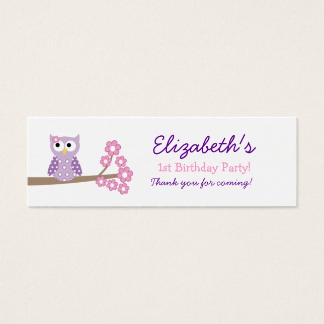 Lila Hoot Owl Geburtstagsfavorit (Vorderseite)