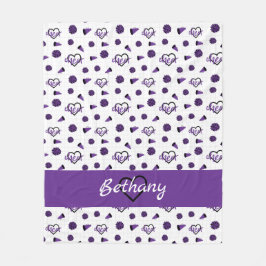 Lila Hörer, Pom Poms, Megaphone Muster Fleecedecke