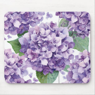 Lila Hortensie Wasserfarbe Floral Lavendelblüte Mousepad