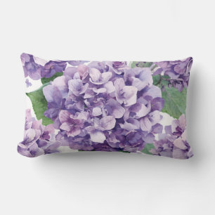 Lila Hortensie Wasserfarben Floral Lavendelblüte  Lendenkissen