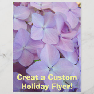 Lila Hortensien-Blumen Feiertags-Flyer Papier