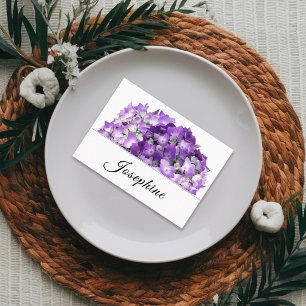 Lila Hortensien-Blumen Hochzeit Platzkarten