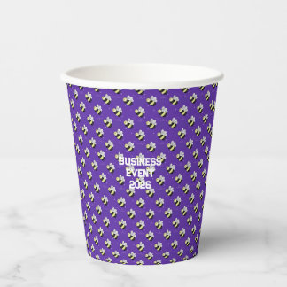 Lila Hummel Geschäftsveranstaltung 8 oz. Papier Pappbecher