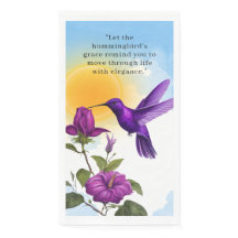 Lila Hummingbird Paper Napkin