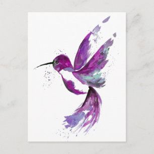 Lila Hummingvogel Postkarte