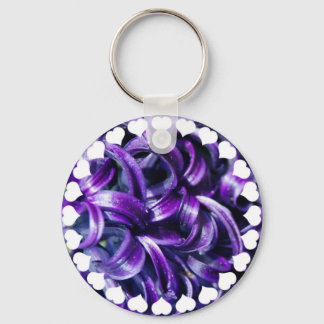 Lila Hyacinth Blume Schlüsselanhänger