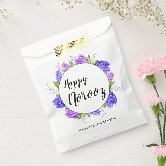 Lila Hyacinth Wreath Happy Norooz Neues Jahr Geschenktütchen (Versiegelt)