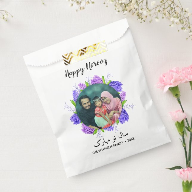 Lila Hyacinth Wreath Happy Noroz Neues Jahr Foto Geschenktütchen (Versiegelt)