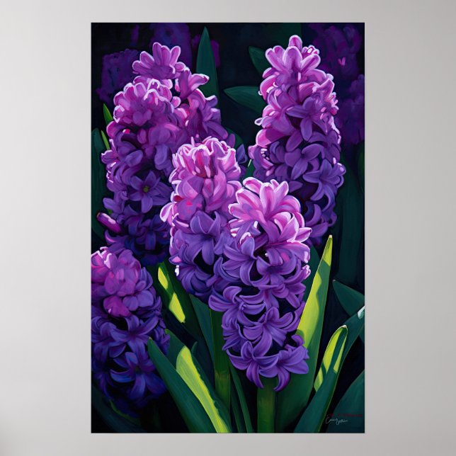 Lila Hyazinth Blume Art Print Poster (Vorne)